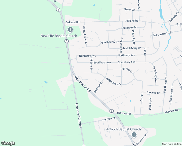 map of restaurants, bars, coffee shops, grocery stores, and more near 1143 Wilderness Drive in Henrico
