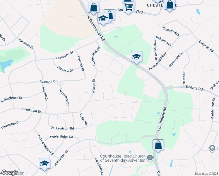 map of restaurants, bars, coffee shops, grocery stores, and more near 208 Northgate Court in Richmond