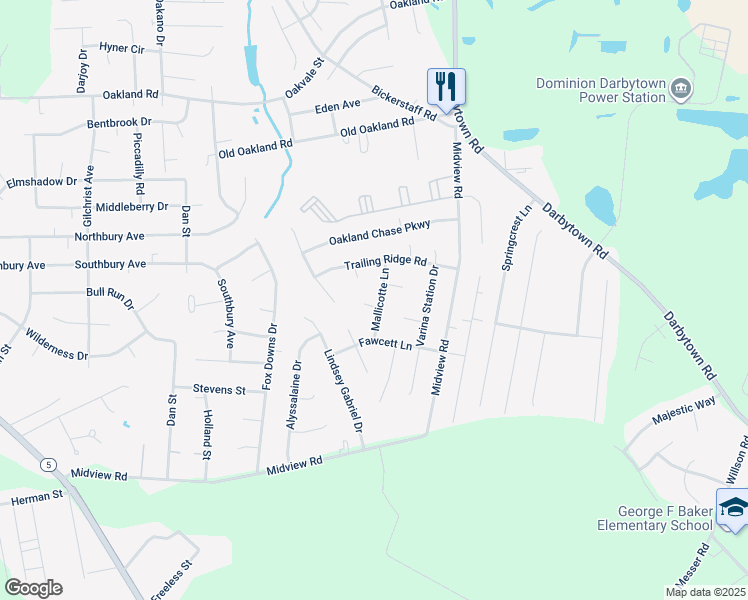 map of restaurants, bars, coffee shops, grocery stores, and more near 1512 Mallicotte Court in Richmond