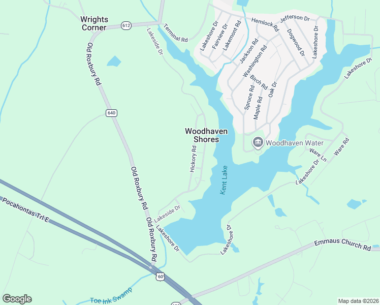 map of restaurants, bars, coffee shops, grocery stores, and more near 6256 Hickory Road in Quinton