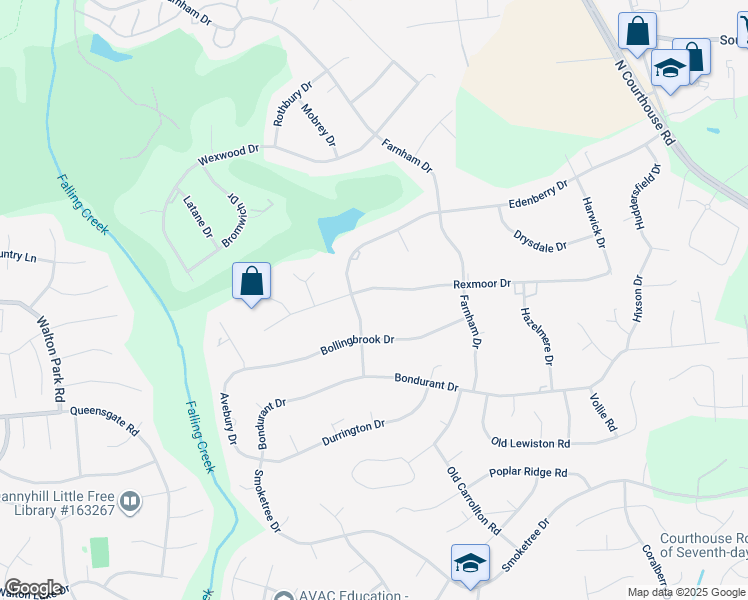 map of restaurants, bars, coffee shops, grocery stores, and more near 11771 Rexmoor Drive in Richmond