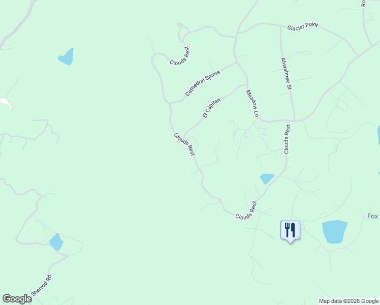 map of restaurants, bars, coffee shops, grocery stores, and more near 5603 Clouds Rest in Mariposa