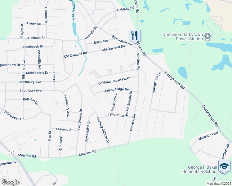 map of restaurants, bars, coffee shops, grocery stores, and more near 6305 Mallicotte Lane in Henrico