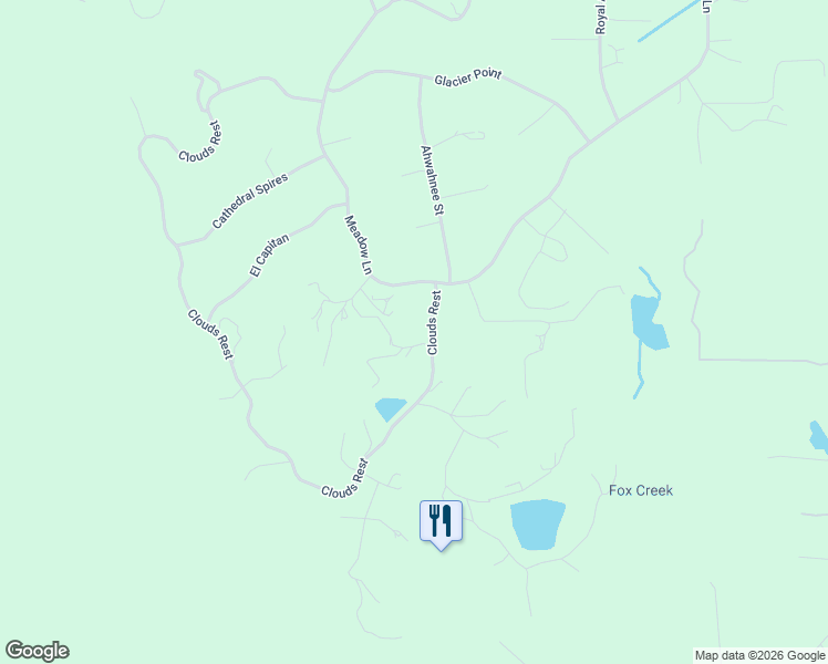 map of restaurants, bars, coffee shops, grocery stores, and more near 5430 Clouds Rest in Mariposa