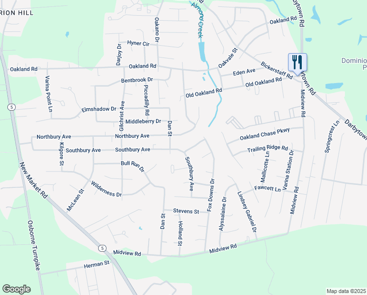 map of restaurants, bars, coffee shops, grocery stores, and more near 1702 Winesap Drive in Richmond