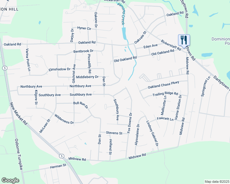 map of restaurants, bars, coffee shops, grocery stores, and more near 1706 Winesap Drive in Richmond