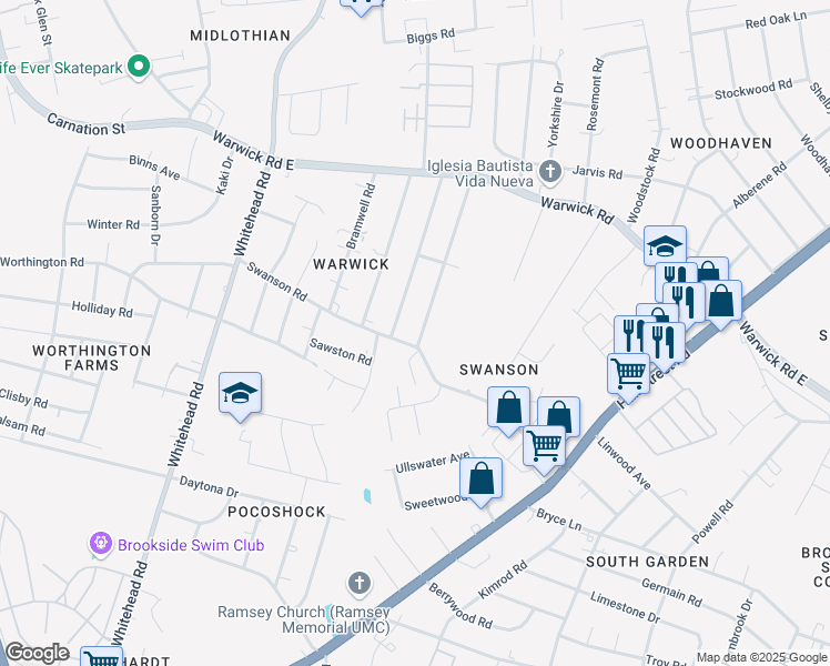 map of restaurants, bars, coffee shops, grocery stores, and more near 1066 Kingsway Road in Richmond