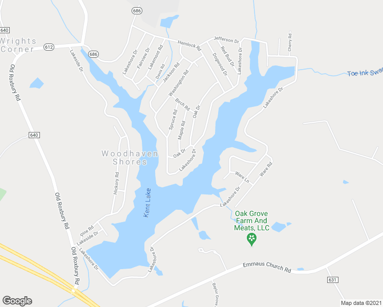 map of restaurants, bars, coffee shops, grocery stores, and more near 7201 Lakeshore Drive in Quinton