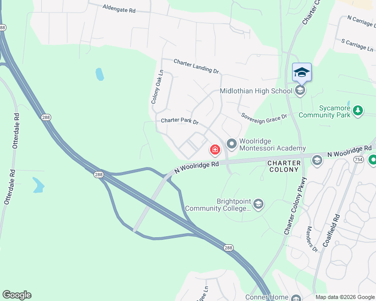 map of restaurants, bars, coffee shops, grocery stores, and more near 14001 Briars Circle in Midlothian