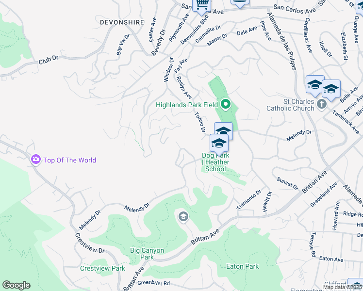 map of restaurants, bars, coffee shops, grocery stores, and more near 2 Portofino Court in San Carlos