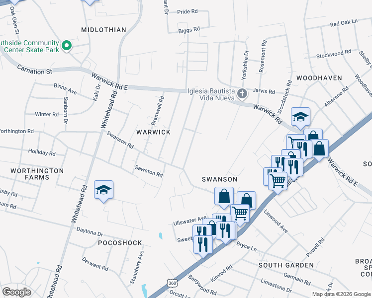 map of restaurants, bars, coffee shops, grocery stores, and more near 1054 Kingsway Road in Richmond