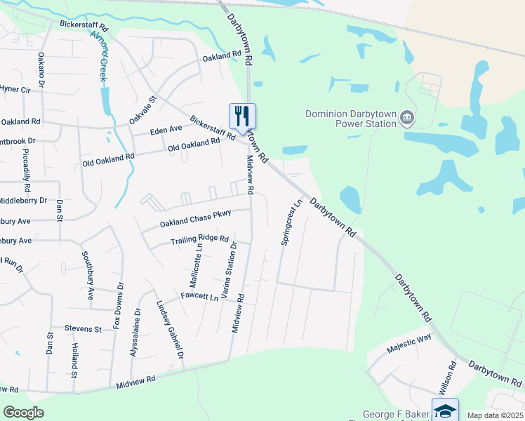 map of restaurants, bars, coffee shops, grocery stores, and more near 6290 Habersham Drive in Richmond