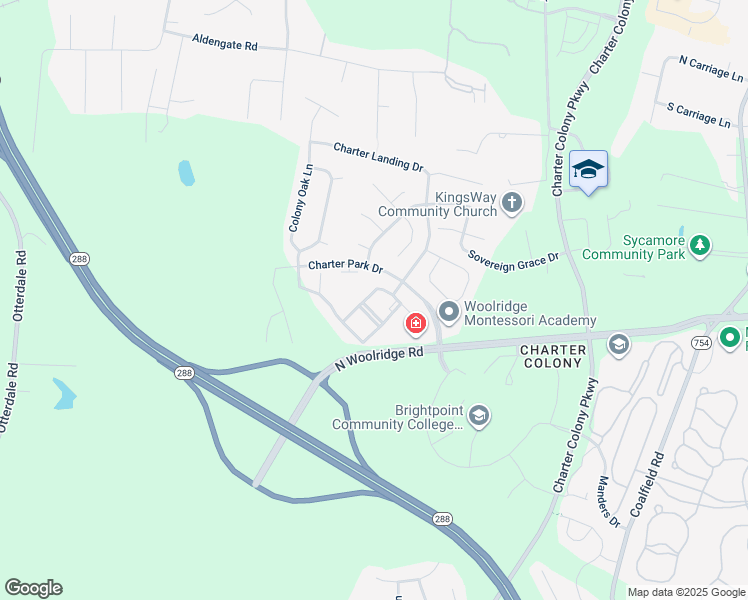 map of restaurants, bars, coffee shops, grocery stores, and more near 14010 Briars Circle in Midlothian