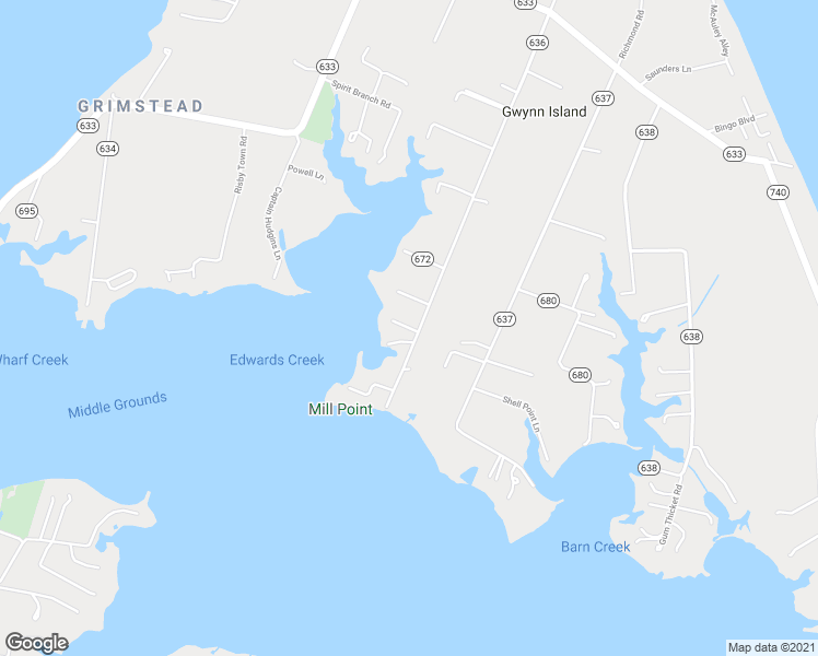 map of restaurants, bars, coffee shops, grocery stores, and more near Edwards Creek Lane in Gwynn