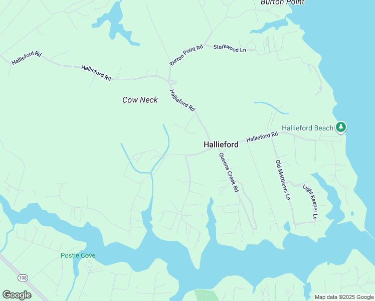 map of restaurants, bars, coffee shops, grocery stores, and more near 126 Johnson Point Road in Hallieford