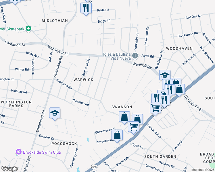 map of restaurants, bars, coffee shops, grocery stores, and more near 1019 Kingsway Road in Richmond