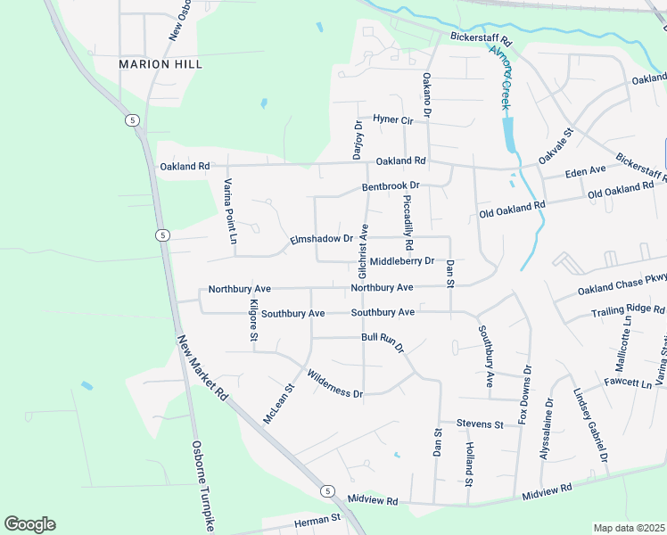 map of restaurants, bars, coffee shops, grocery stores, and more near 1207 Middleberry Drive in Richmond