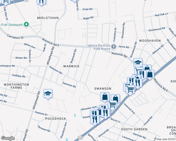 map of restaurants, bars, coffee shops, grocery stores, and more near 1018 Kingsway Road in Richmond