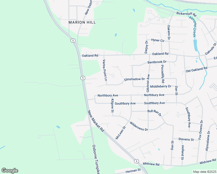 map of restaurants, bars, coffee shops, grocery stores, and more near 1101 Elmshadow Drive in Richmond