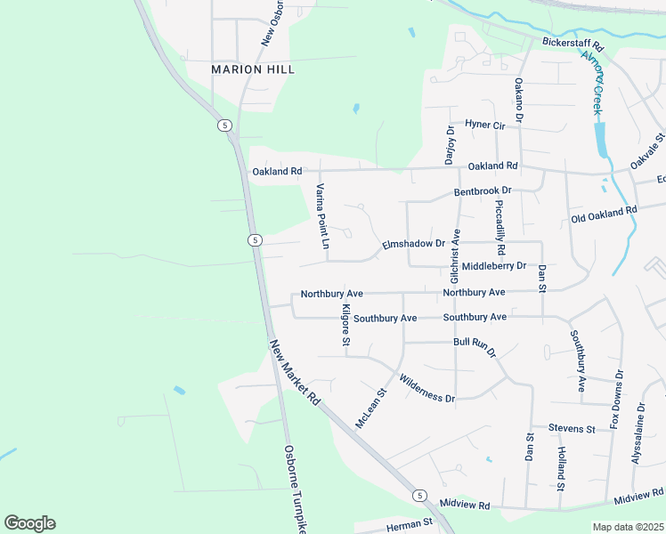 map of restaurants, bars, coffee shops, grocery stores, and more near 1101 Elmshadow Drive in Richmond
