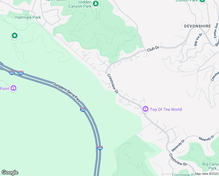 map of restaurants, bars, coffee shops, grocery stores, and more near 24 Chicory Lane in San Carlos