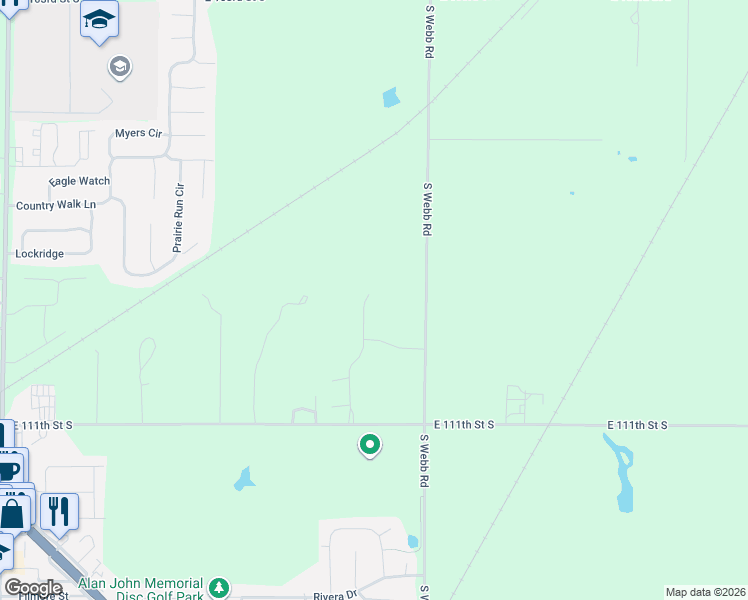 map of restaurants, bars, coffee shops, grocery stores, and more near 10663-11199 South 95th Street East in Mulvane