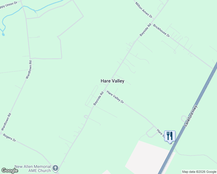 map of restaurants, bars, coffee shops, grocery stores, and more near 6185 Bayside Road in Exmore