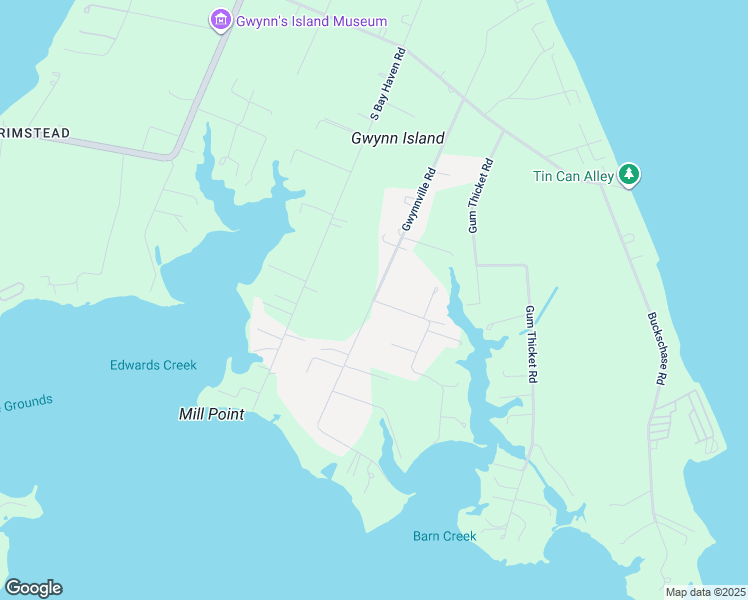 map of restaurants, bars, coffee shops, grocery stores, and more near Gwynnville Road in Gwynn