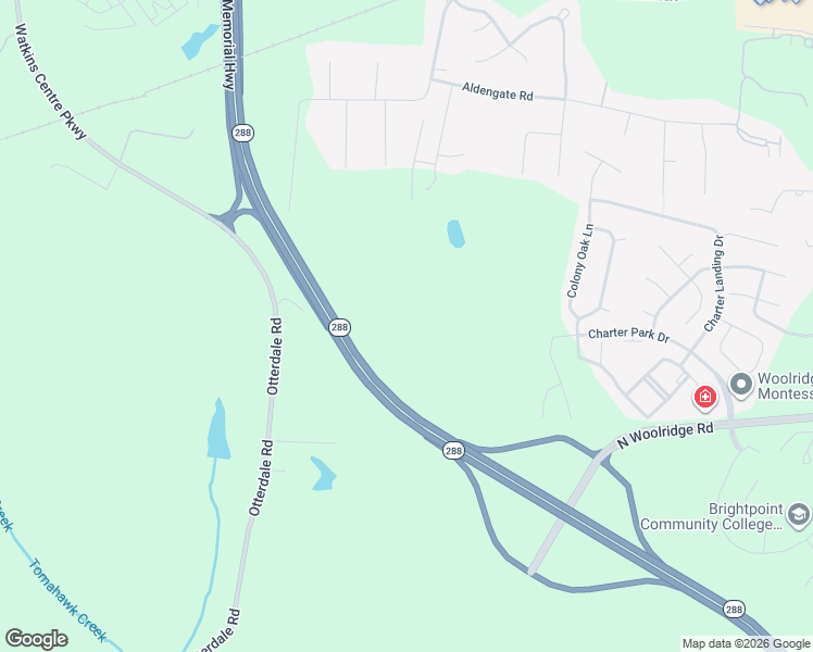 map of restaurants, bars, coffee shops, grocery stores, and more near 801 Otterdale Road in Midlothian