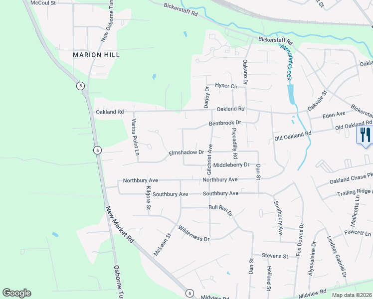 map of restaurants, bars, coffee shops, grocery stores, and more near 6205 Checkerberry Drive in Richmond