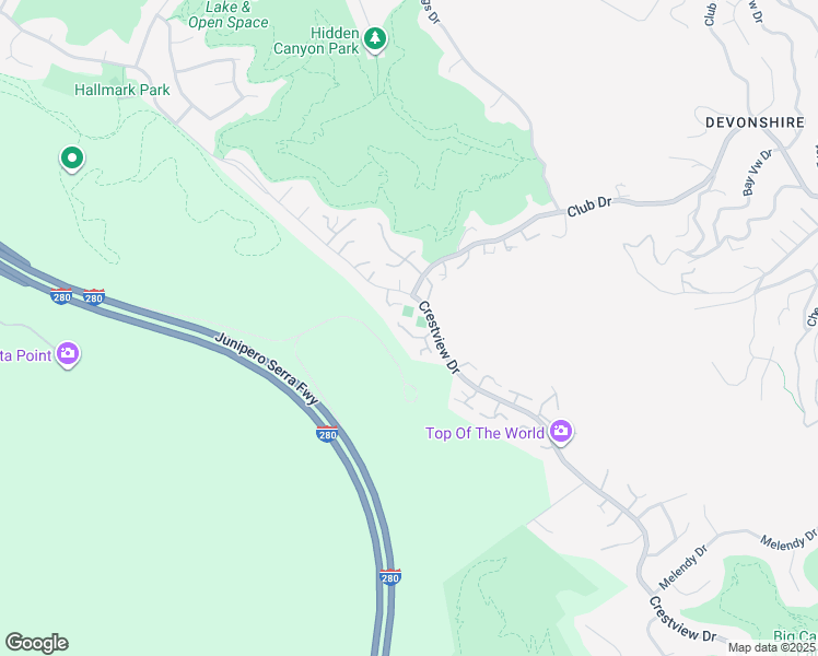 map of restaurants, bars, coffee shops, grocery stores, and more near 12 Pyxie Lane in San Carlos