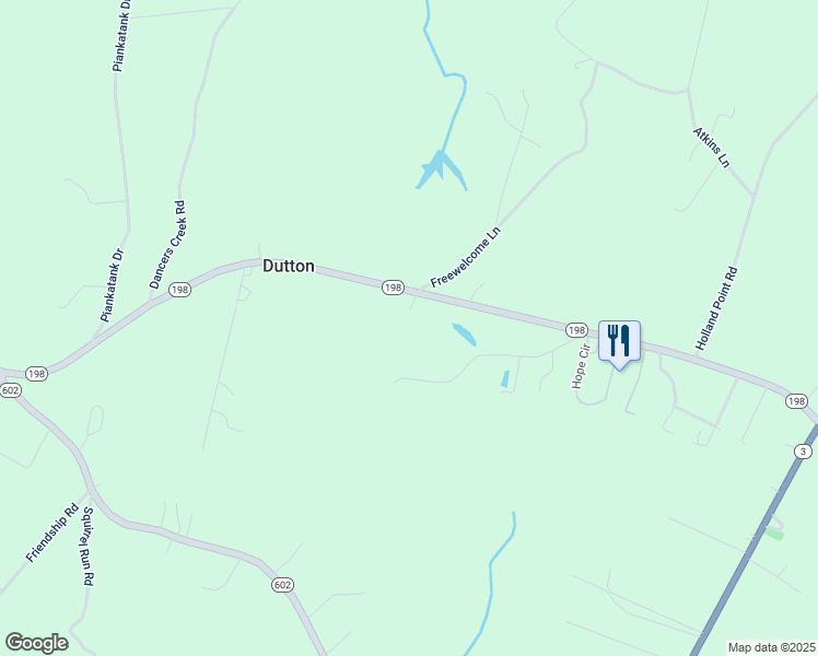 map of restaurants, bars, coffee shops, grocery stores, and more near 9406 Dutton Road in Dutton