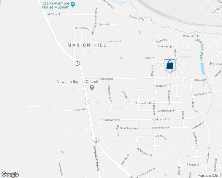 map of restaurants, bars, coffee shops, grocery stores, and more near 6117 Varina Point Lane in Henrico