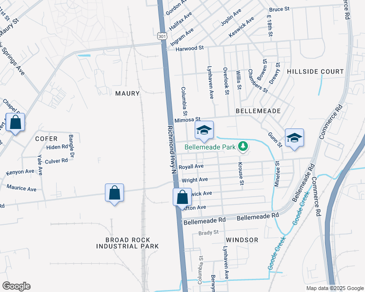 map of restaurants, bars, coffee shops, grocery stores, and more near 2501 Oakland Avenue in Richmond
