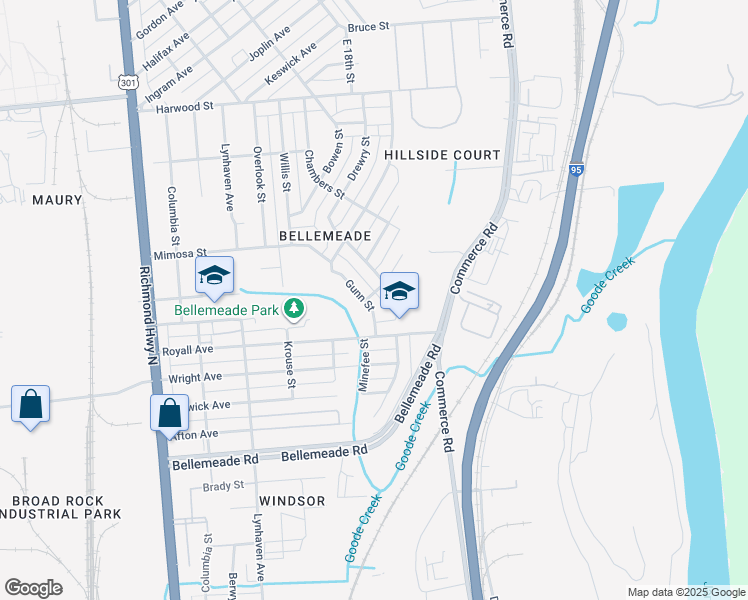 map of restaurants, bars, coffee shops, grocery stores, and more near 1512 Presson Boulevard in Richmond
