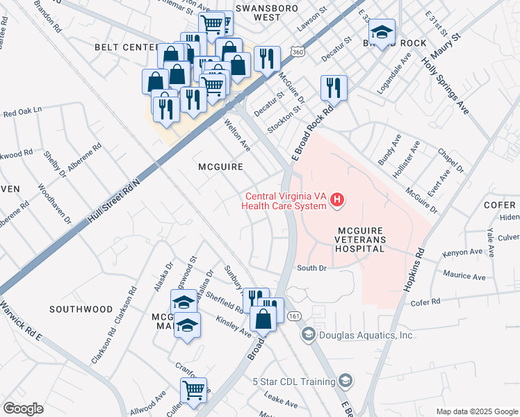 map of restaurants, bars, coffee shops, grocery stores, and more near 1230 Greystone Avenue in Richmond