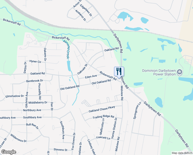 map of restaurants, bars, coffee shops, grocery stores, and more near 1709 Eden Avenue in Henrico