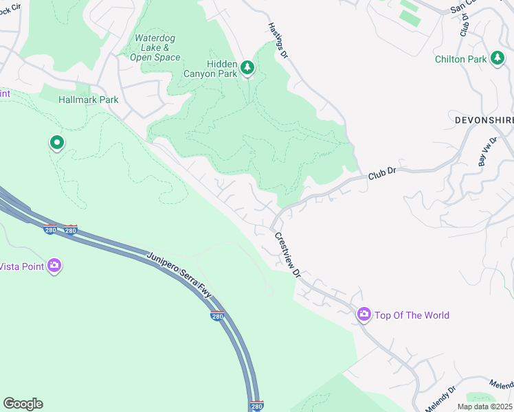 map of restaurants, bars, coffee shops, grocery stores, and more near 31 Trillium Lane in San Carlos