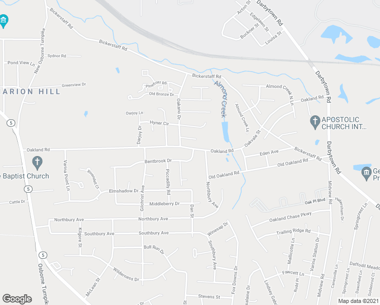 map of restaurants, bars, coffee shops, grocery stores, and more near 1409 Oakland Road in Henrico