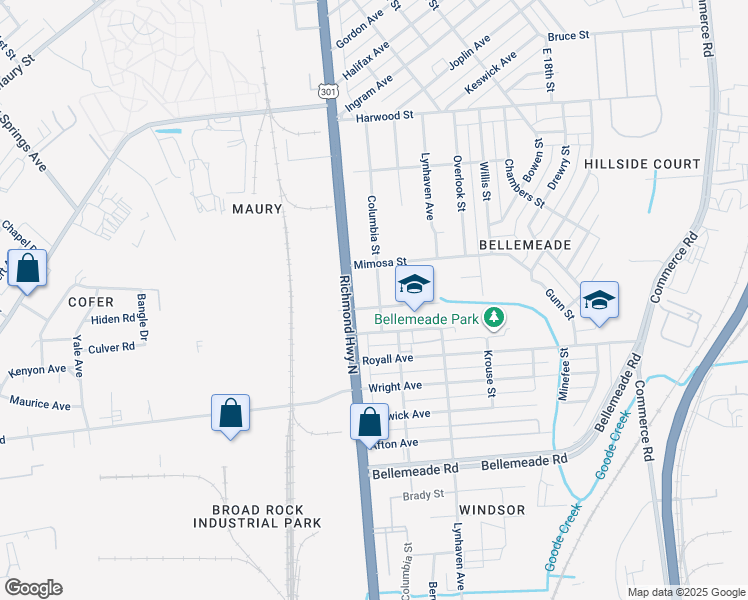 map of restaurants, bars, coffee shops, grocery stores, and more near 2501 Oakland Avenue in Richmond