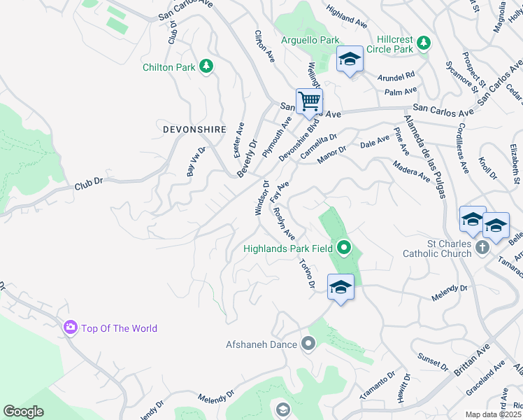 map of restaurants, bars, coffee shops, grocery stores, and more near 150 Windsor Drive in San Carlos