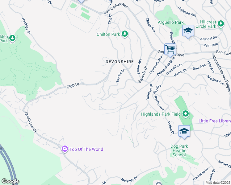 map of restaurants, bars, coffee shops, grocery stores, and more near 150 Dolton Avenue in San Carlos