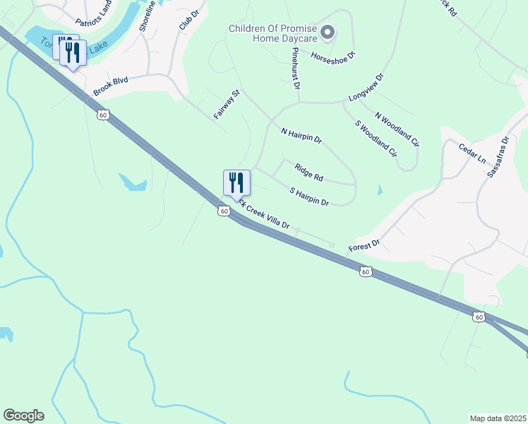 map of restaurants, bars, coffee shops, grocery stores, and more near 3328 Rock Creek Villa Drive in Quinton