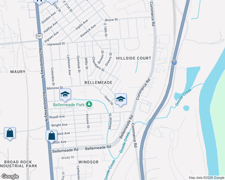 map of restaurants, bars, coffee shops, grocery stores, and more near 1510 Silver Avenue in Richmond
