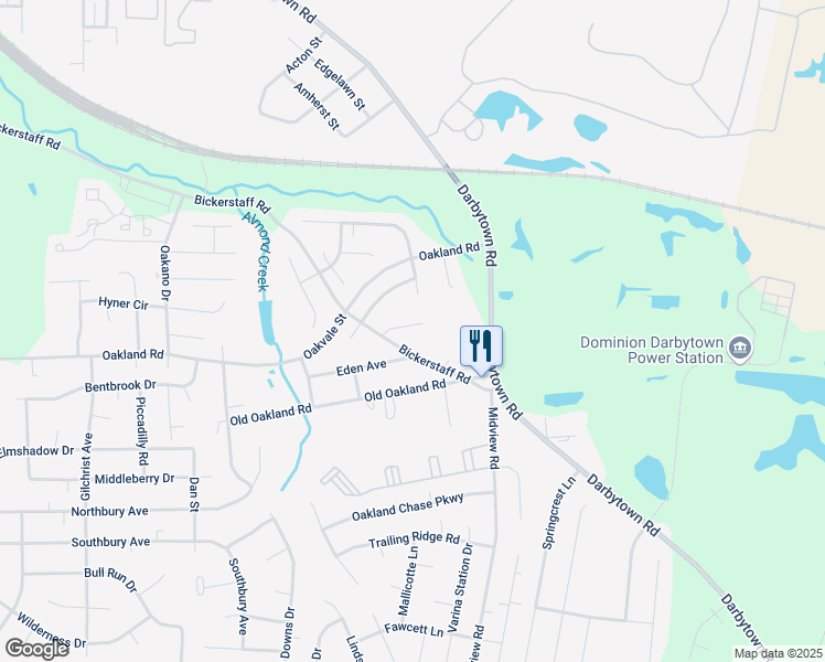 map of restaurants, bars, coffee shops, grocery stores, and more near 1719 Almond Creek Place in Richmond