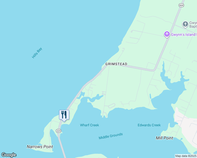 map of restaurants, bars, coffee shops, grocery stores, and more near 894 Old Ferry Road in Hudgins