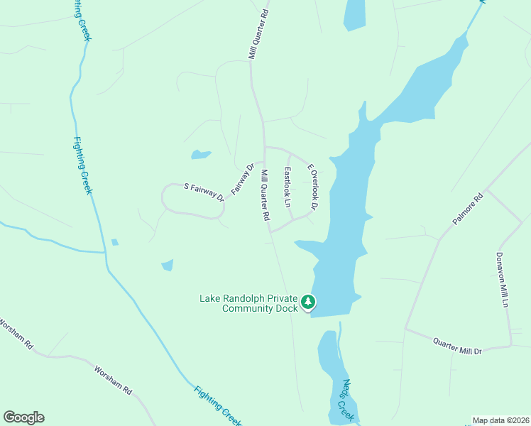 map of restaurants, bars, coffee shops, grocery stores, and more near 1412 Mill Quarter Road in Powhatan