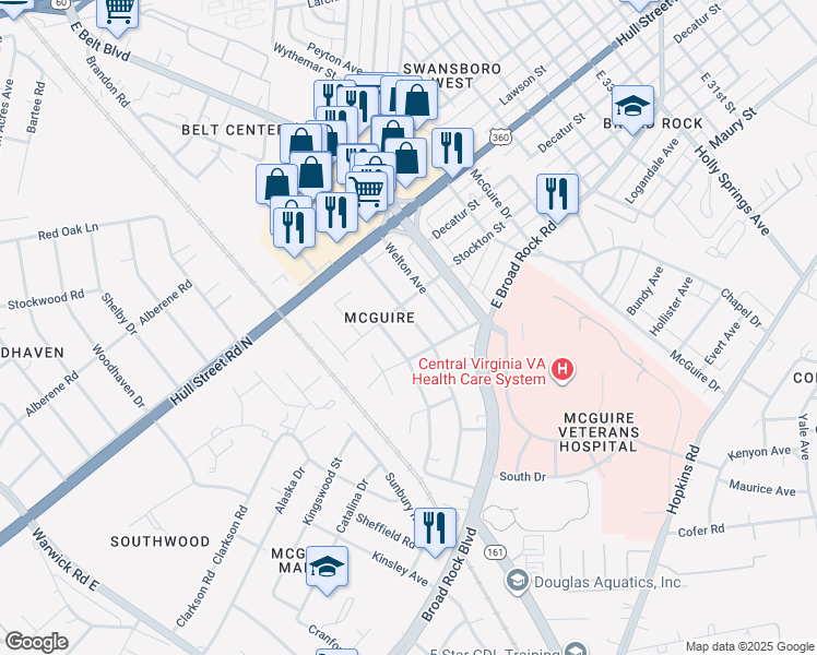 map of restaurants, bars, coffee shops, grocery stores, and more near 1012 Greystone Avenue in Richmond