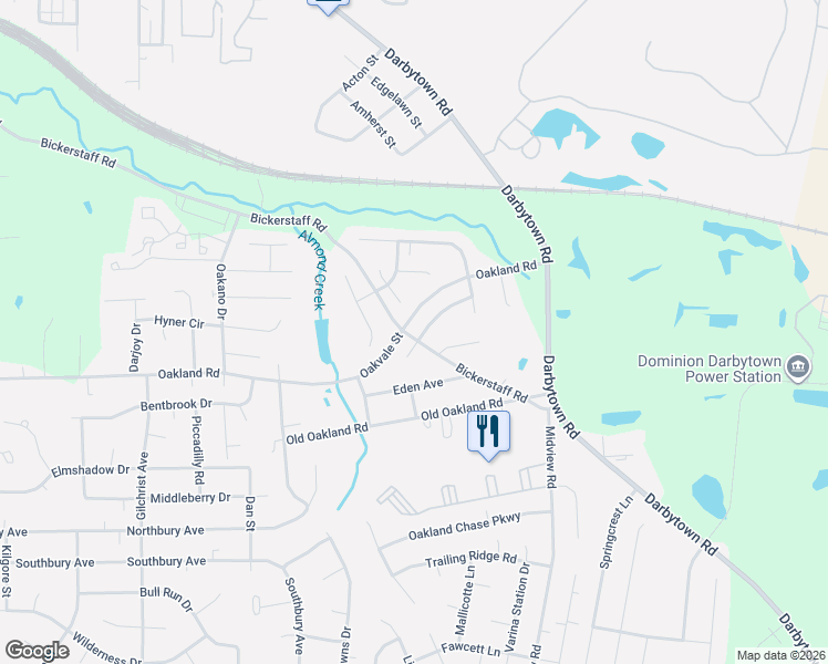 map of restaurants, bars, coffee shops, grocery stores, and more near 1616 Almond Creek Court in Richmond