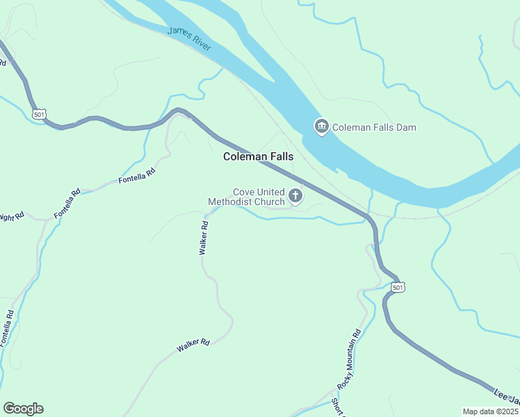 map of restaurants, bars, coffee shops, grocery stores, and more near 1192 Walker Road in Coleman Falls
